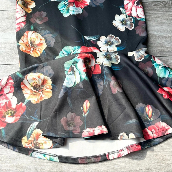 NWT Another Story Floral Print Midi Skirt with Fluted Hem Mermaid Skirt - Picture 10 of 15